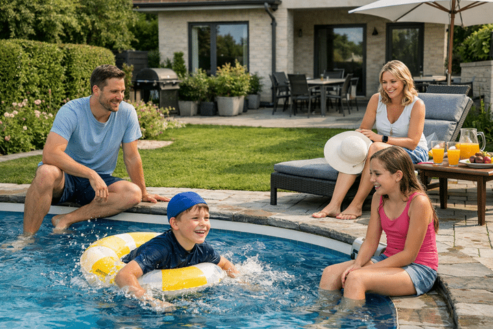 Стаціонарний басейн біля будинку: переваги для сім’ї, види