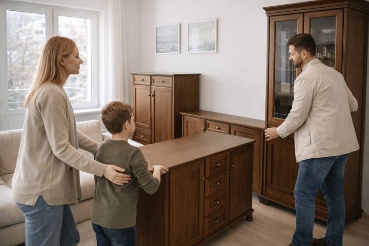 Класичні корпусні меблі Терра горіх від фабрики Скай для вітальні